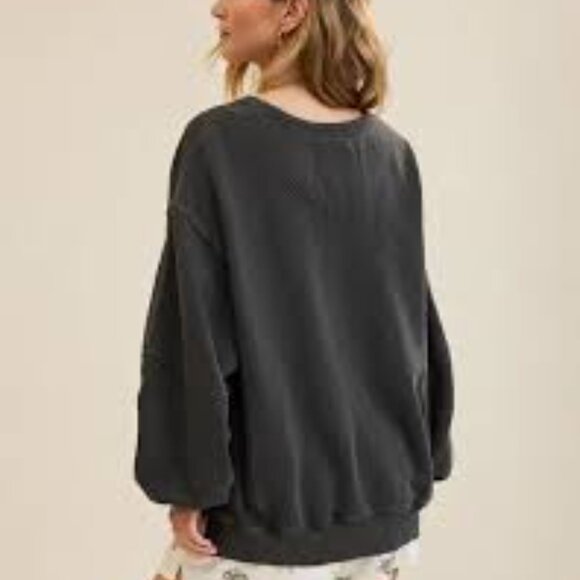 Aerie Très Chic Sweatshirt - Smoked Gray - Picture 3 of 4